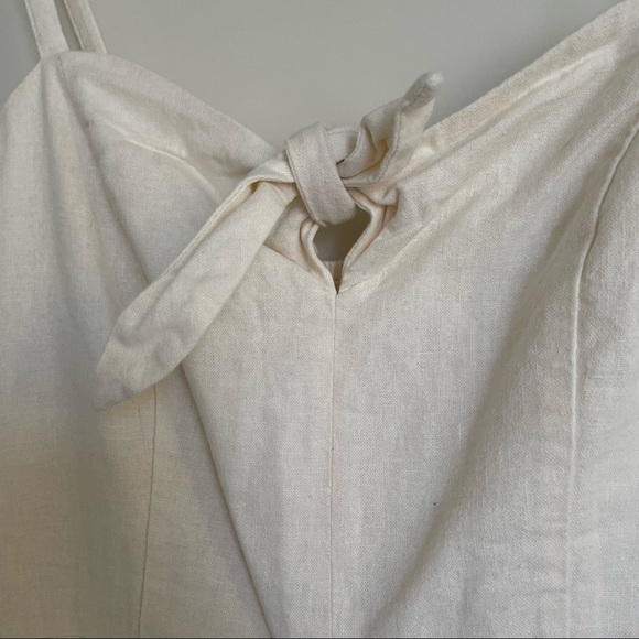 Old Navy Tie-Front Linen-Blend Cami Jumpsuit in off-white color Size M - Picture 4 of 8